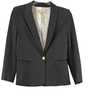 Philosophy Republic Clothing Knit Stretch Blazer Button Jacket Gray Size Medium